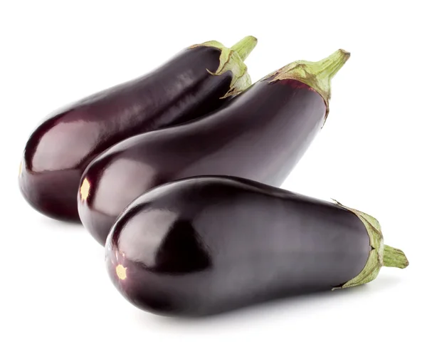 Rijpe glanzende aubergines — Stockfoto