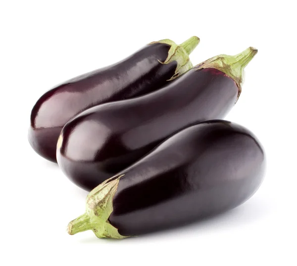 Rijpe glanzende aubergines — Stockfoto