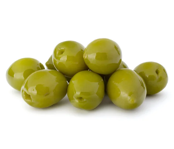 堆的绿色美味橄榄 — 图库照片