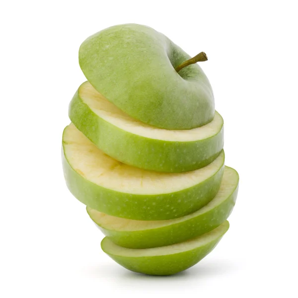 Yeşil elma dilimli — Stok fotoğraf
