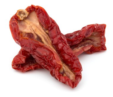 Beyaz üzerine kurutulmuş domates 