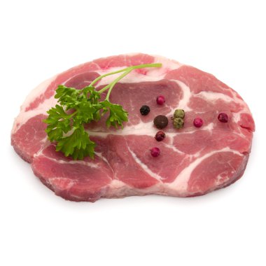 Maydanoz bitki yaprakları ile çiğ et 