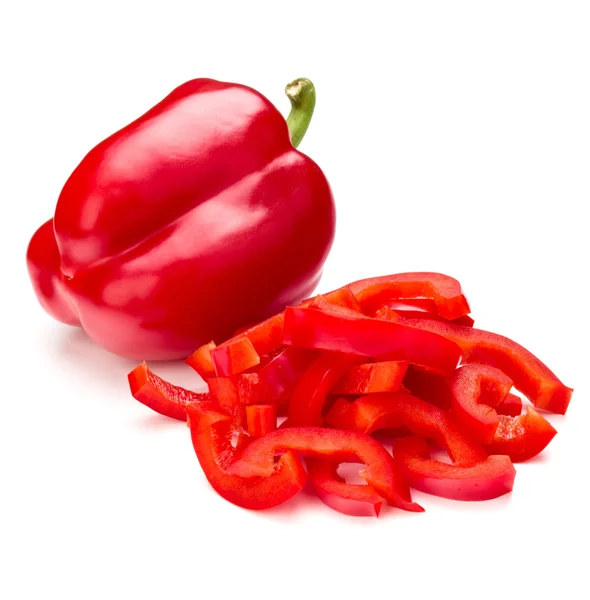 Red sweet bell pepper sliced strips — Stock Photo, Image