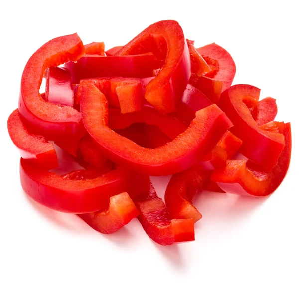 Red sweet bell pepper sliced strips — Stock Photo, Image