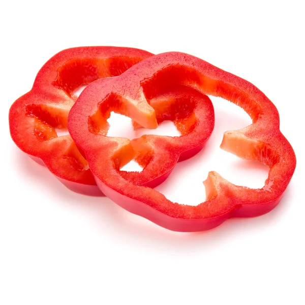 Red sweet bell pepper slices — Stock Photo, Image