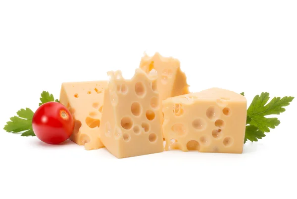 Bloque de queso con tomate y perejil —  Fotos de Stock