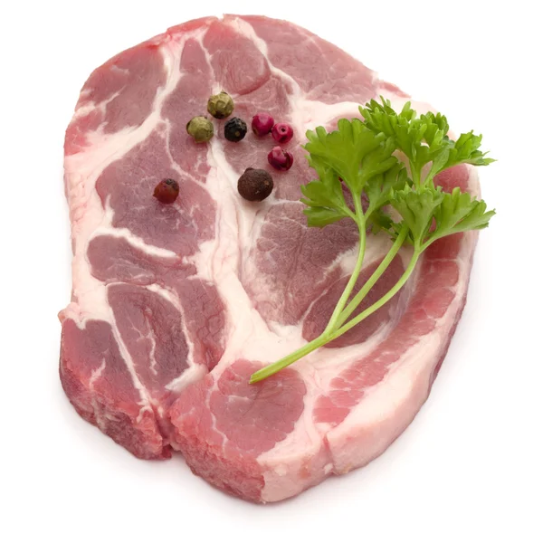Col de porc cru hacher la viande avec du persil — Photo
