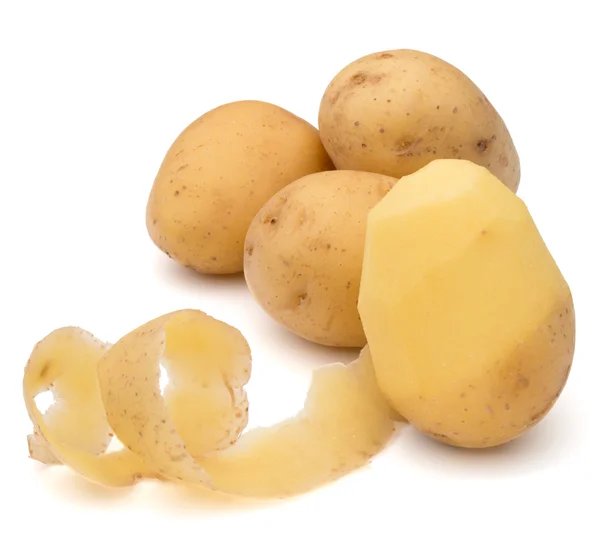 Peeled potato tubers with peel — Stock Photo, Image