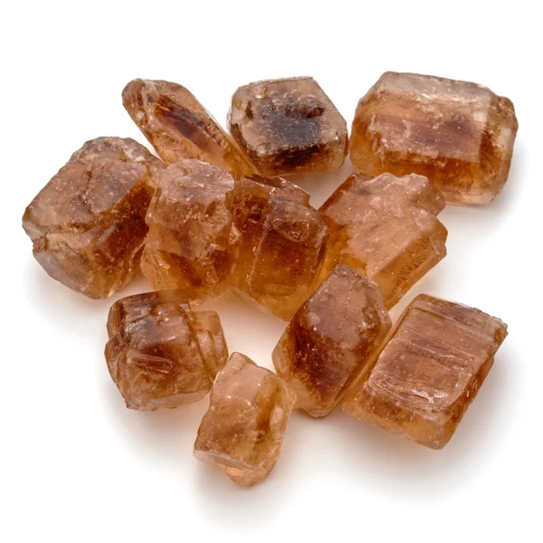 Brown caramelized lump cane sugar cubes — Stock Photo, Image