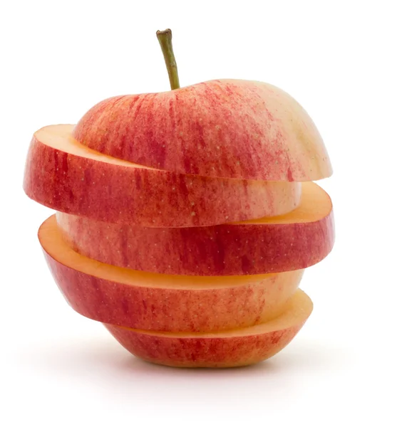 Czerwone jabłko pokrojone — Zdjęcie stockowe