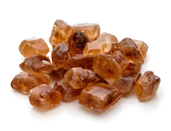 Brown caramelized lump cane sugar cubes — Stock Photo, Image