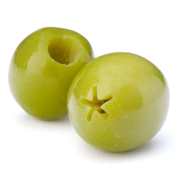 Вкусные зеленые оливки — стоковое фото