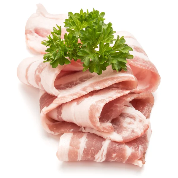 Dilimlenmiş domuz pastırması ve maydanoz — Stok fotoğraf