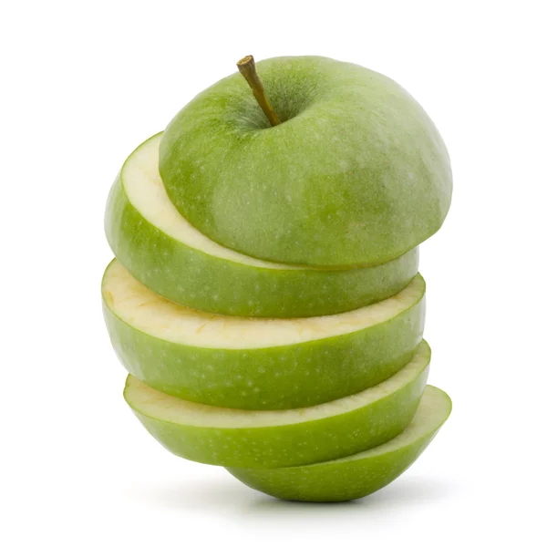 Manzana en rodajas verdes — Foto de Stock