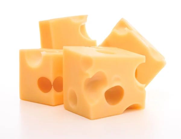 Fresh cheese cubes — Stock Photo, Image