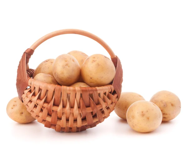 Potatoesin wiklinowy koszyk — Zdjęcie stockowe