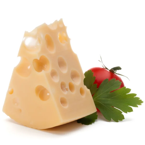 Cheese block with tomato — Stock Photo, Image