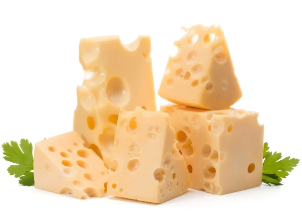 Fresh cheese blocks — Stock Photo, Image