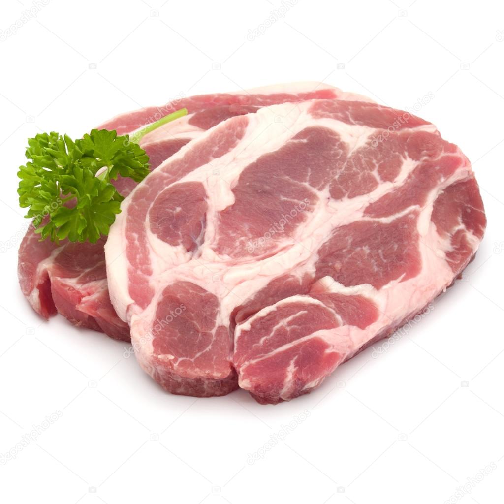 Raw pork  meat with parsley 