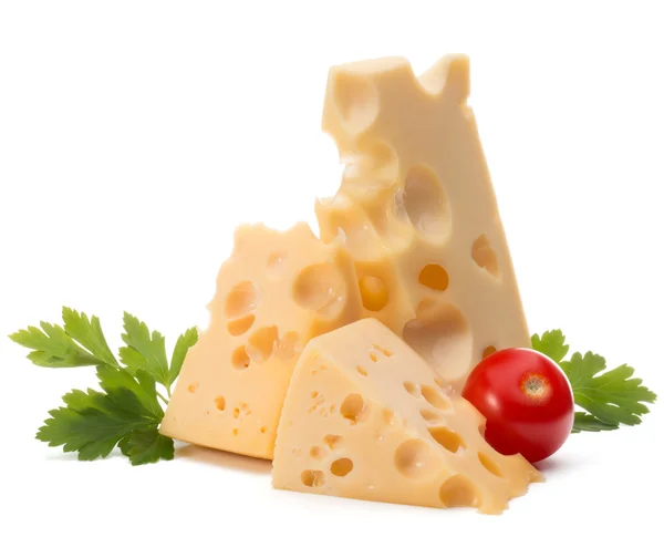 Peynir blok, domates, maydanoz — Stok fotoğraf
