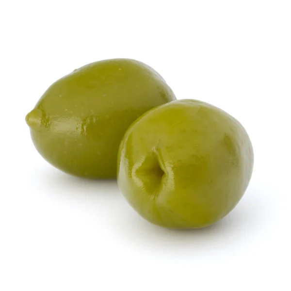 Dwa zielone oliwki — Zdjęcie stockowe