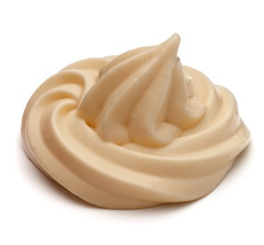 Beyaz üzerine mayonez girdap 