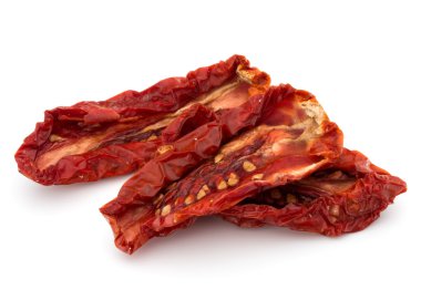 Beyaz üzerine kurutulmuş domates 