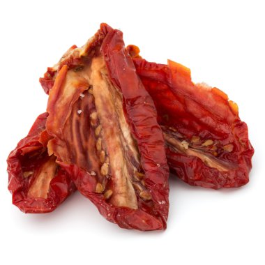 Beyaz üzerine kurutulmuş domates 