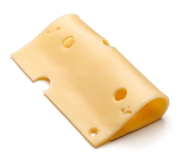 Rebanada de queso en blanco —  Fotos de Stock