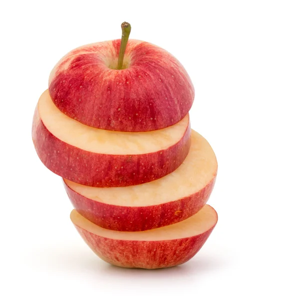 Czerwone jabłko pokrojone — Zdjęcie stockowe