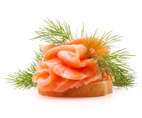 Sandwich with salmon on white — Stock Photo, Image