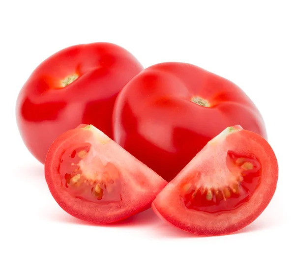 Fresh tomatoes and slices — Stock Photo, Image