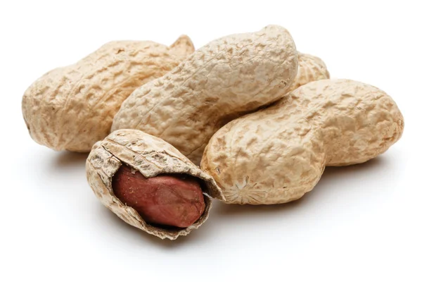 Peanut pods on white — Stock Photo, Image