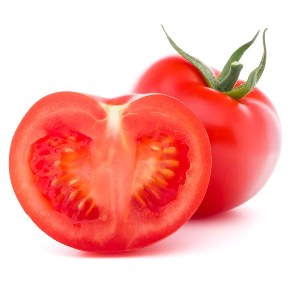 Fresh red tomato and half — Stock Photo, Image