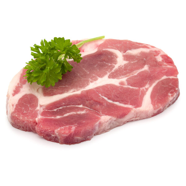 Raw pork meat with parsley