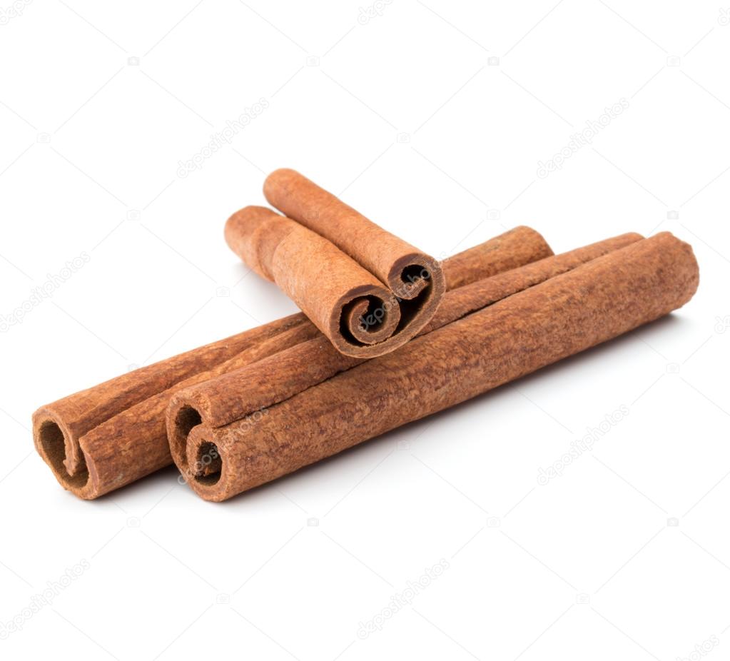 cinnamon sticks on white