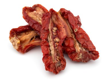 Beyaz üzerine kurutulmuş domates 