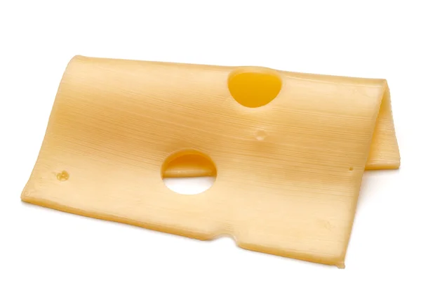 Cheese slice on white — Stock Photo, Image