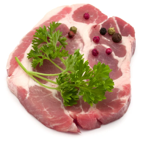 Surowe mięso, czosnek i pieprz — Zdjęcie stockowe