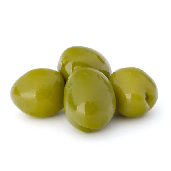 Cuatro aceitunas verdes — Foto de Stock