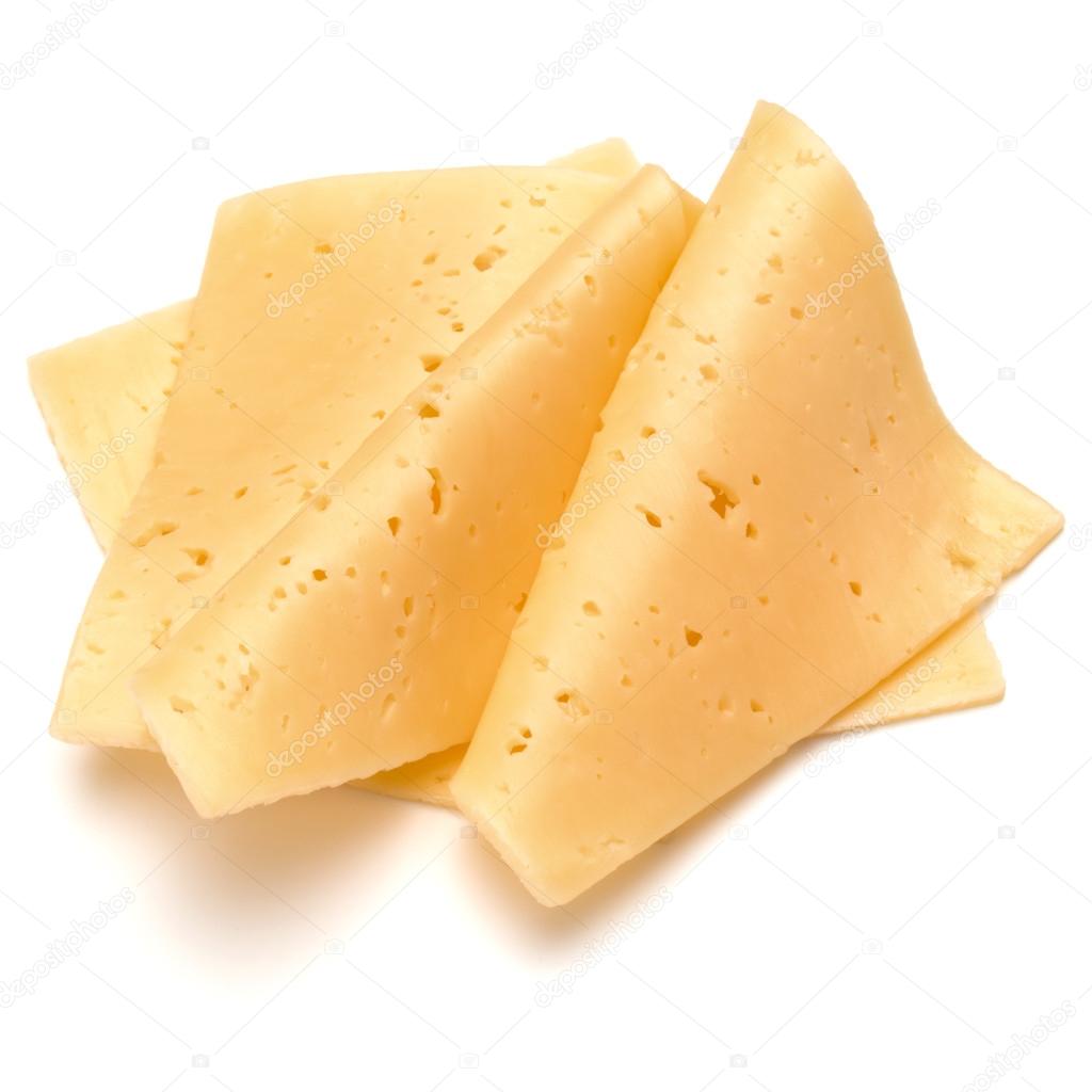 cheese slices on white