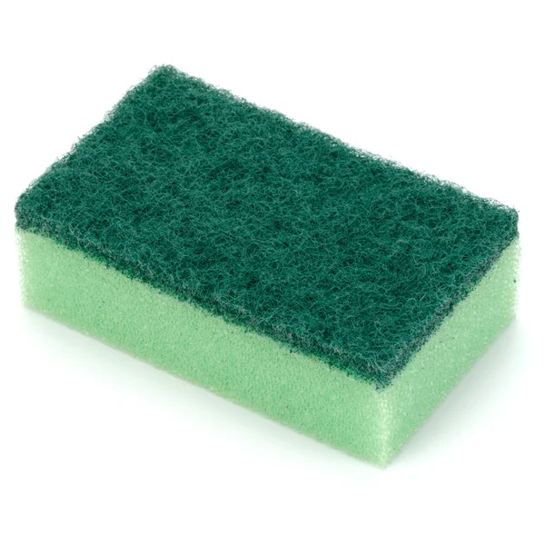 Esponja verde sobre blanco — Foto de Stock