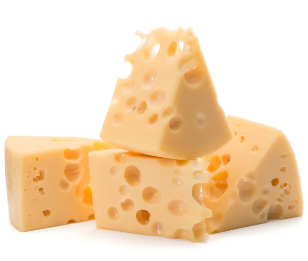 Bloques de queso sobre blanco — Foto de Stock