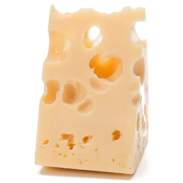 Cheese block on white — Stock Photo, Image