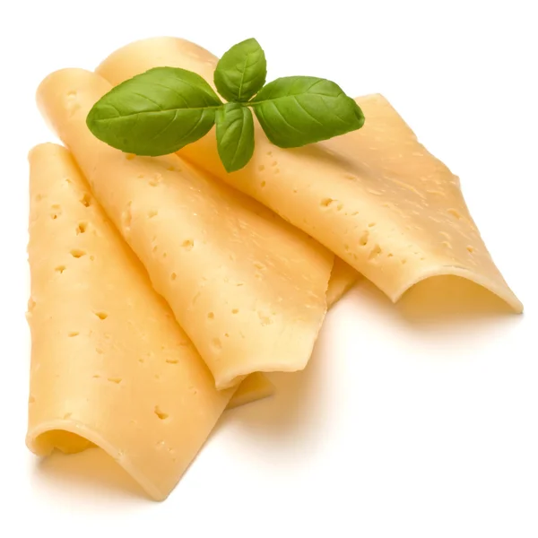 Plátky sýra a bazalkou — Stock fotografie