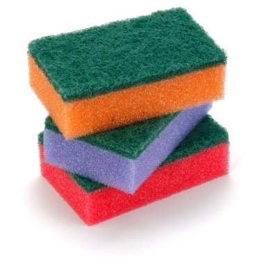 Yığılmış sünger izole 