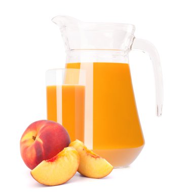 Şeftali meyve suyu cam sürahi