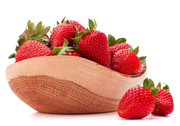 Strawberries in wooden bowl — Stock Photo, Image