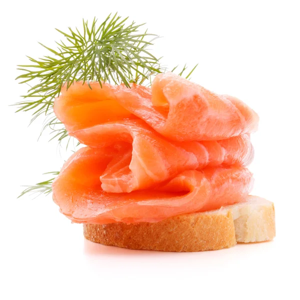 Sandwich oder Canape mit Lachs — Stockfoto