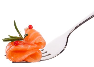 Somon parça çatal üzerinde